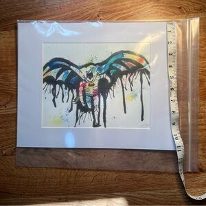 🎨 Watercolor Batman White Matted Print 11x14 Mat Print Art Home Decor Wall Art